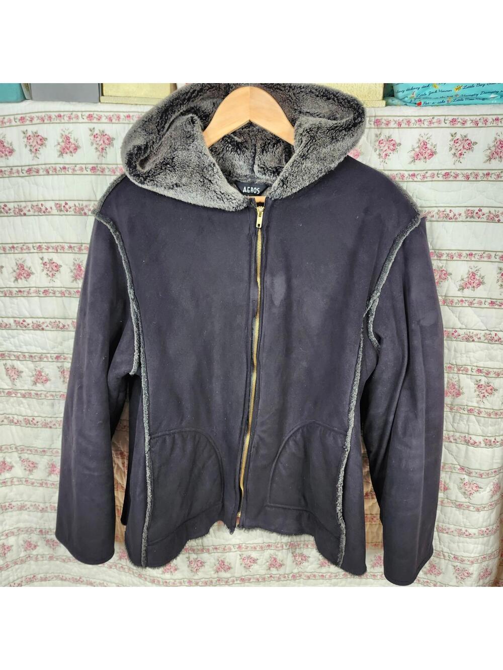 Aeros Women's Faux Fur Lined Hooded Jacket XL
